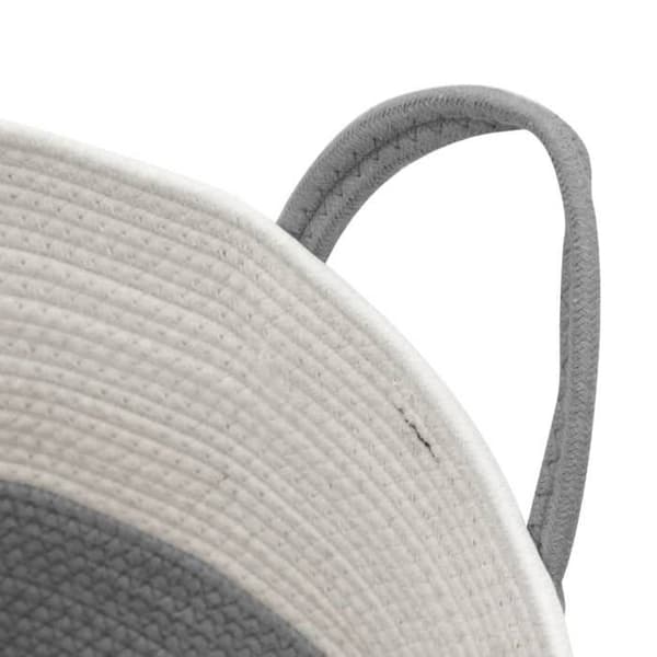 Maison Exclusive - Grå och vit förvaringskorg Ø51x33 cm i bomull grått och vitt