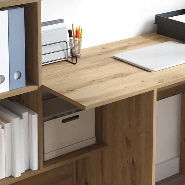 Maison Exclusive - Kontor i håndlavet egetræ, ingeniørtræ 131,5 x 50 x 106,5 cm Ek