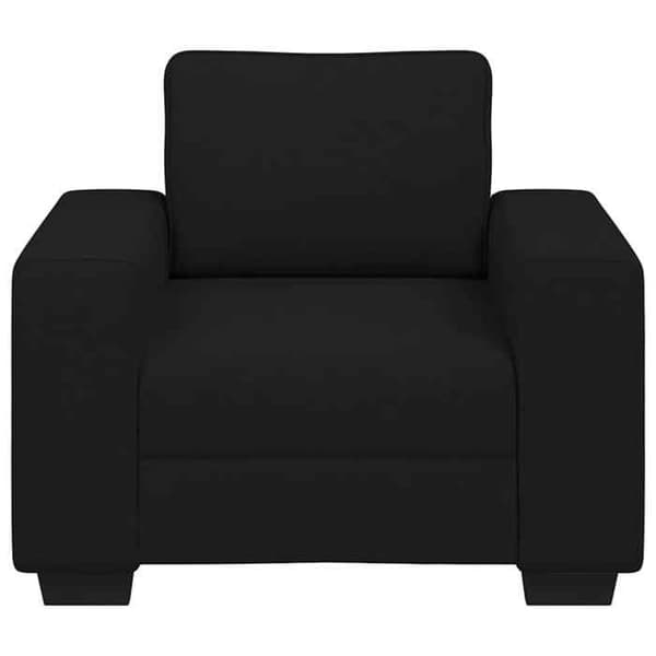 Fåtölj - EXKLUSIV HEM - 100x77x82 cm - Polyester tyg - Trä- och metallram - Breda armstöd Svart