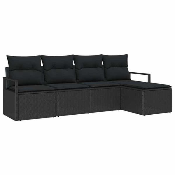 Maison Exclusive - 5 osan sohvasetti musta polyrottinki