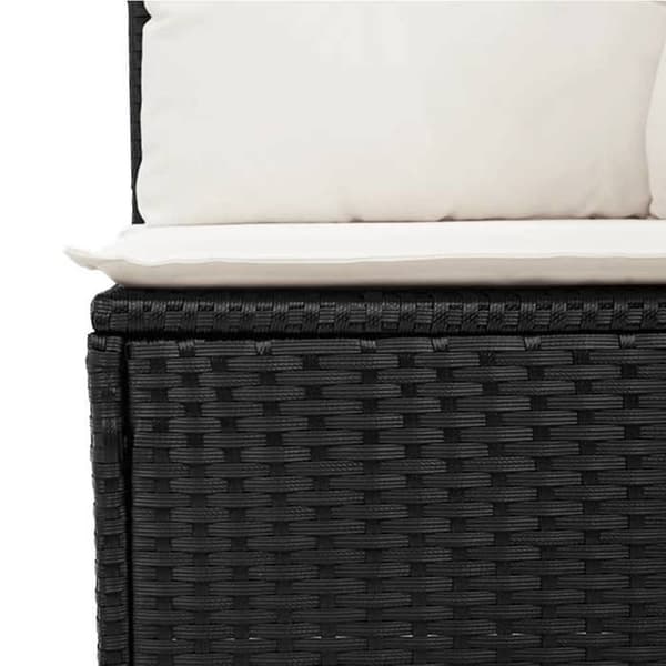 Maison Exclusive - Trädgårdsmöbler 4 delar med svarta kuddar i flätad resin