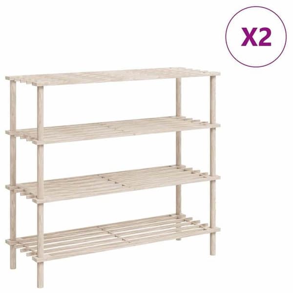 Maison Exclusive - 4 hyllyä kengille 2 kpl Vahva kuusipuu