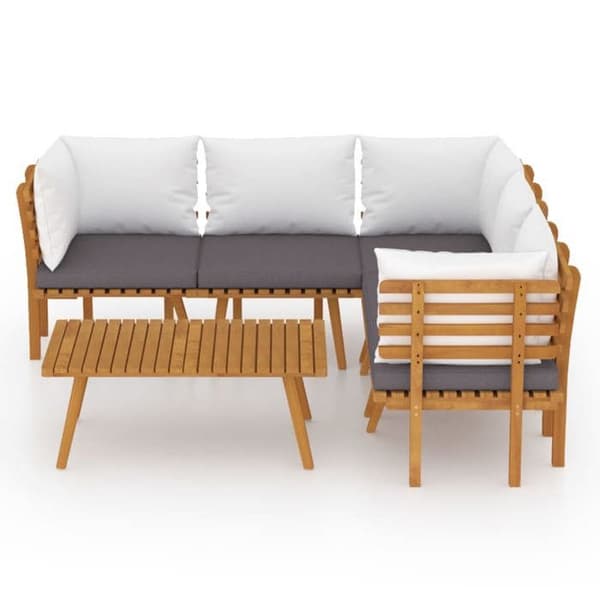 Maison Exclusive - Havegruppe 6 stk med puder i solid akacietræ