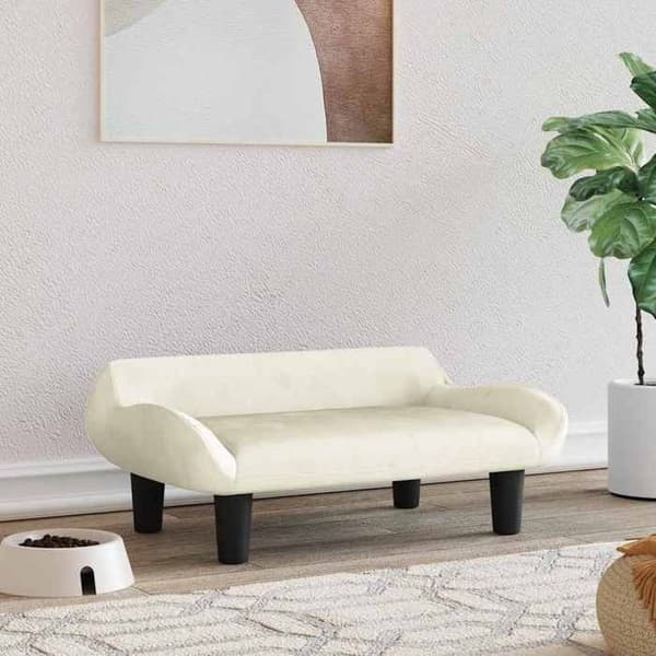 Maison Exclusive - Koiran sänky, kerma 70x40x24 cm sametti Grädde