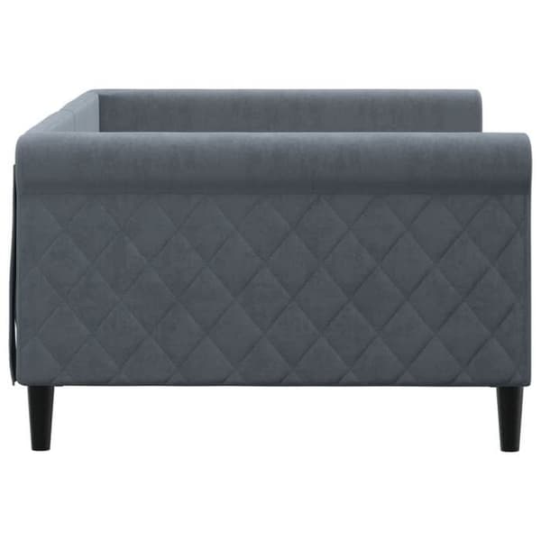 Maison Exclusive - Sängsoffa utan madrass mörkgrå 100x200 cm sammet
