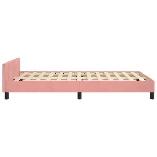 Maison Exclusive - Sängram utan madrass rosa 120x190 cm sammet