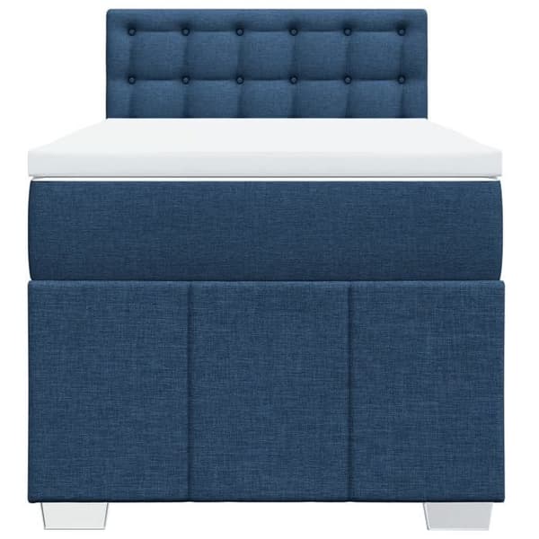 Maison Exclusive - Seng med lameller og madras Blå 100x200 cm Stof