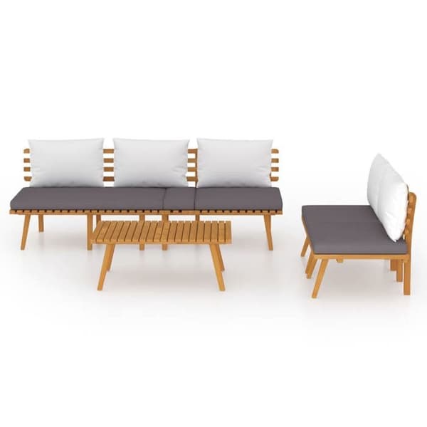 Maison Exclusive - Havegruppe 4 stk med puder i solid akacietræ