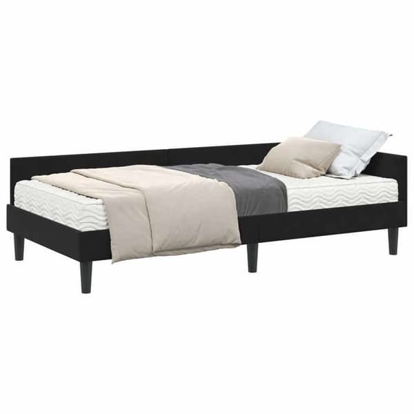 Maison Exclusive - Kulmasänky 2 osaa Musta 80 x 200 cm Sametti Svart