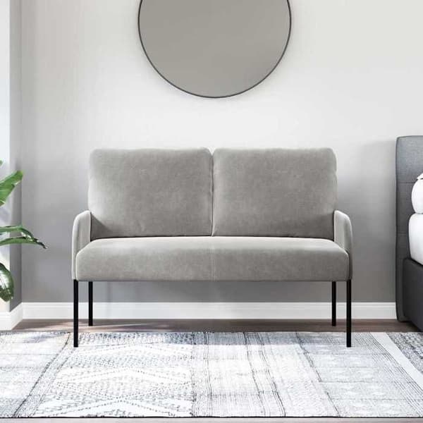 Divaani - MAISON EXCLUSIVE - 110 cm - Vaaleanharmaa - Polyesterikangas - Metallijalat Ljusgrått