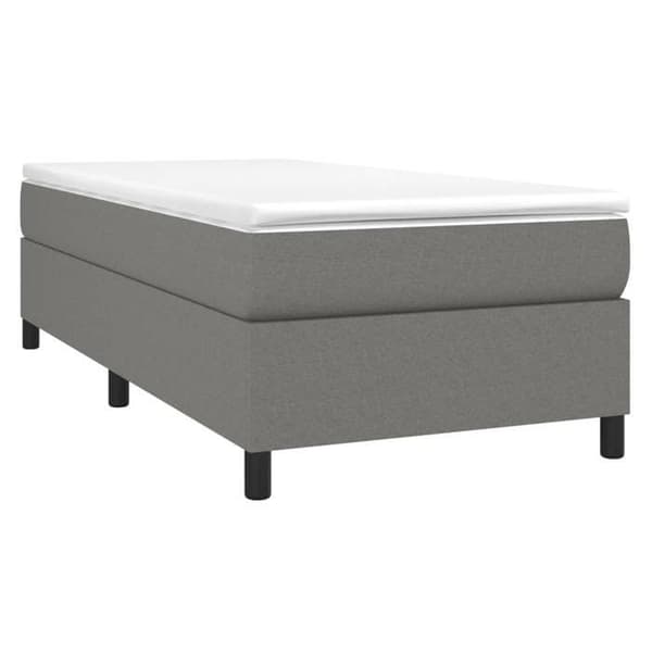 Maison Exclusive - Sengebund med grå stoffjedre 100x200 cm mörkgrå