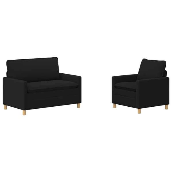 Maison Exclusive - Sæt af 2 sofaer i sort stof