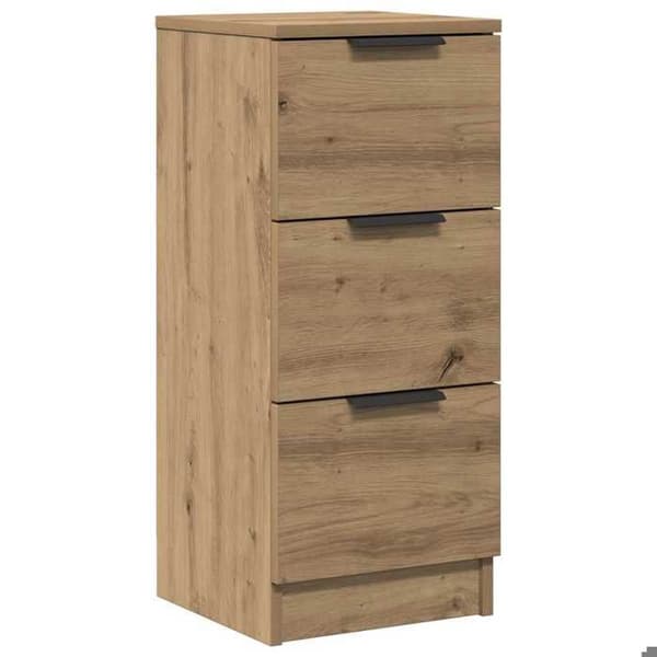Maison Exclusive - Buffet i egetræ, håndlavet 30x30x70 cm, ingeniørtræ