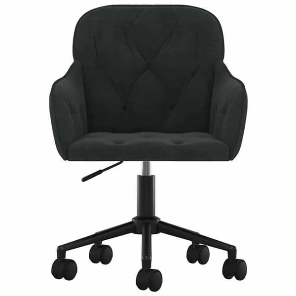 Maison Exclusive - Sort velour kontorstol med drejefunktion