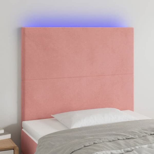Maison Exclusive - LED-pääty 100x5x118/128 cm Sametti, Vaaleanpunainen rosa