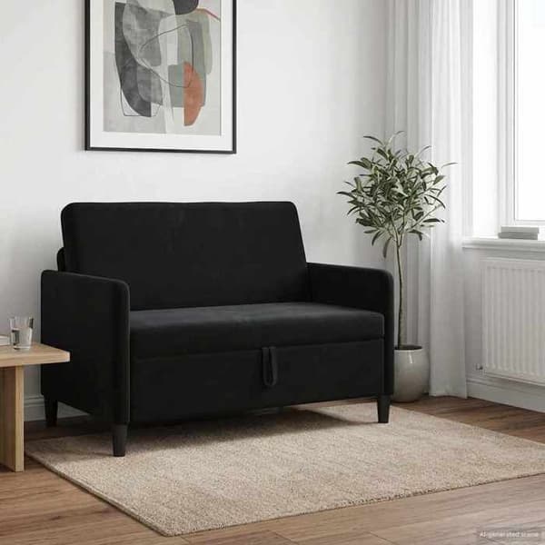 Maison Exclusive - Sofa med opbevaring Sort 122 x 78 x 87 cm Polyester