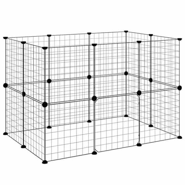 Maison Exclusive - 20-panelers kæledyrbur med sort dør 105x70x70 cm