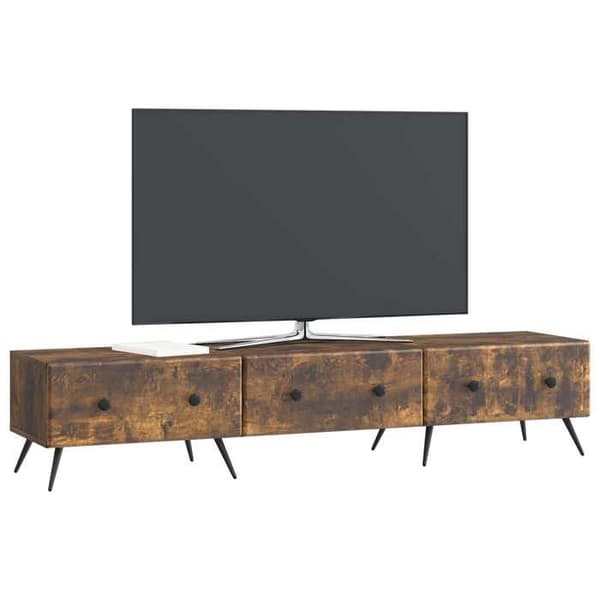 Maison Exclusive - TV-møbel Røget eg 147 x 34,5 x 30 cm Ingeniørtræ