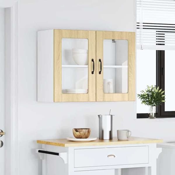 Maison Exclusive - Köksskåp med glasdörr "Lucca" i Sonoma-ek