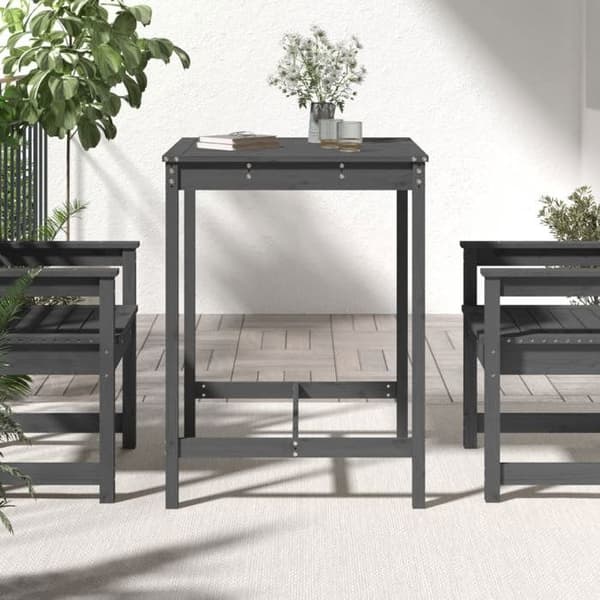 Maison Exclusive - Harmaa puutarhapöytä 82,5x82,5x110 cm massiivipuusta Grå