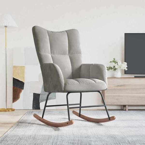 Maison Exclusive - Ljusgrå Velour Gungstol