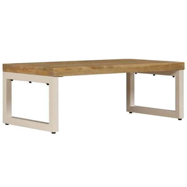 Maison Exclusive - Sofabord 100x50x35 cm Solid mangotræ og stål