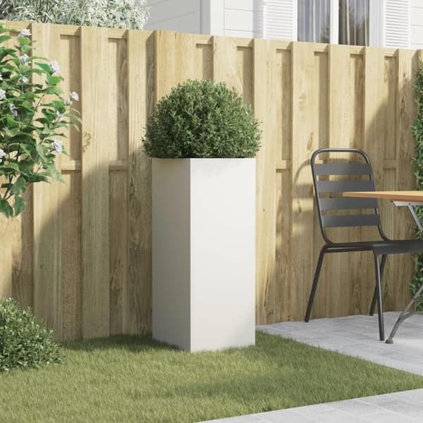 Jardiniär - EXKLUSIV HEM - 32 x 29 x 75 cm - Kallvalsat stål - Vit - Rektangulär Vit
