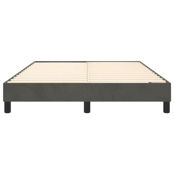 Maison Exclusive - Sengebund med mørkegrå lameller 140x200 cm velour mörkgrå