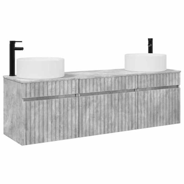 Maison Exclusive - 3-delars badrumsskåpset i betonggrå
