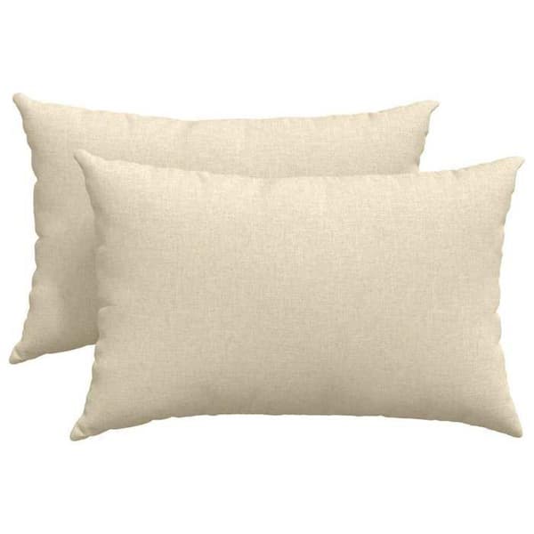 Soffkuddar - EXKLUSIV HEM - Set om 2 60 x 40 cm - Kräm - Mjuk tyg - Polyesterfyllning Grädde