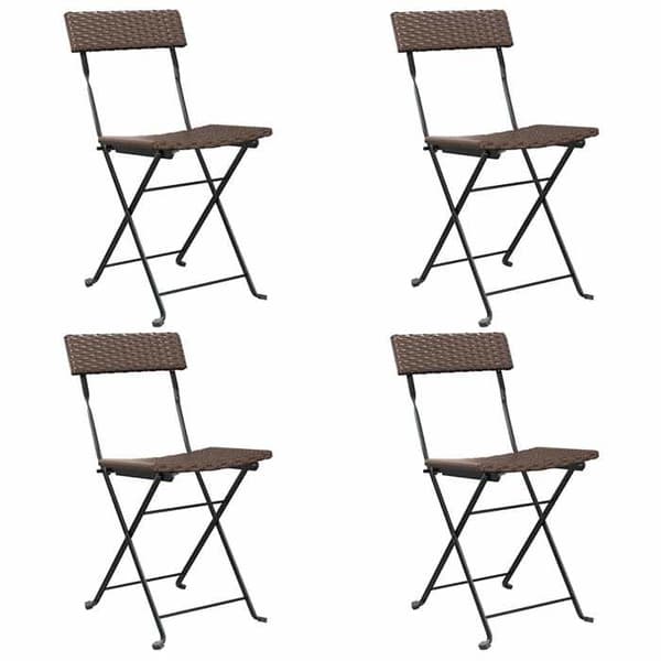 Maison Exclusive - Fällbara stolar 4 stycken i polyrotin brun och stål
