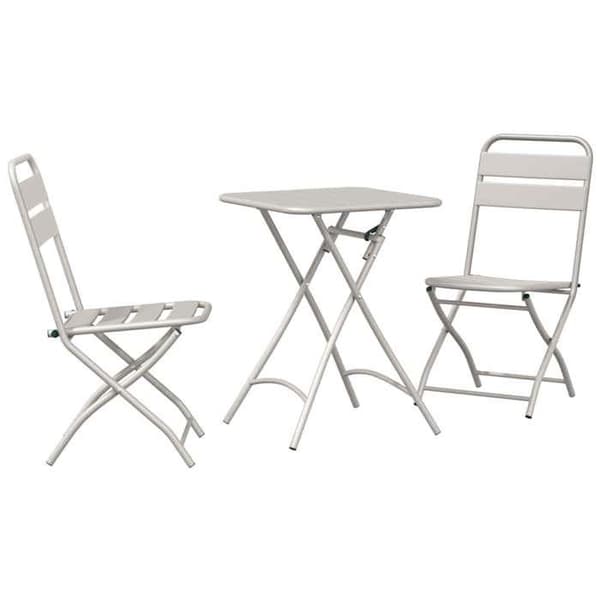 Ensemble bistrot - EXKLUSIVT HUS - 3 delar - Beige - Stål - Fällbar Beige Stål