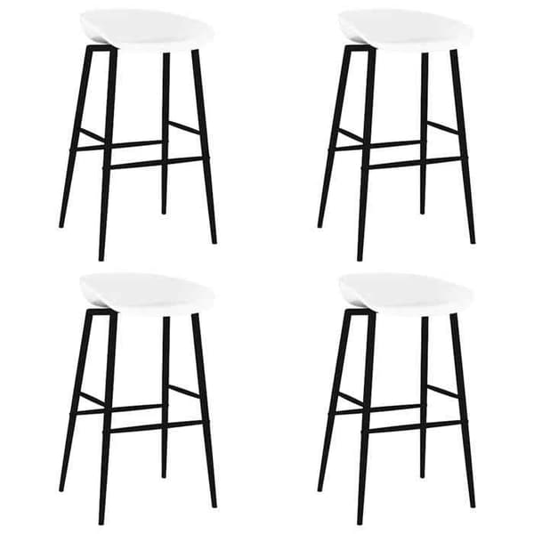 Barstole - Eksklusivt Hus - Sæt af 4 - Hvid - Ergonomisk sæde Vit