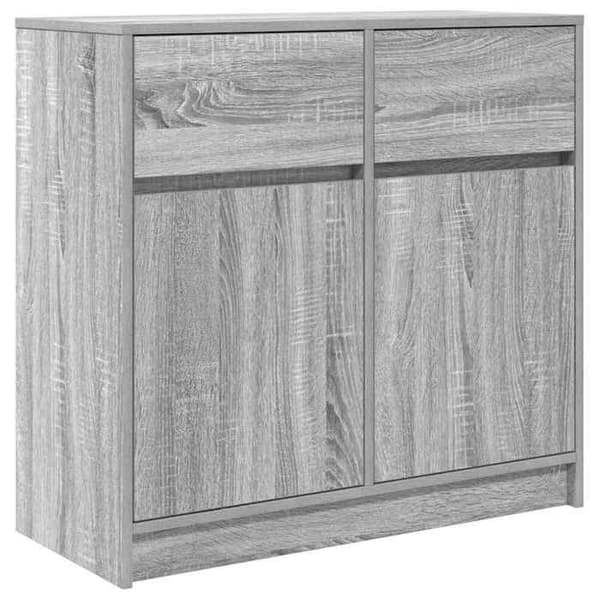Maison Exclusive - Buffé med låda sonoma grå 80x34x76 cm ingenjörsträ Sonoma grå