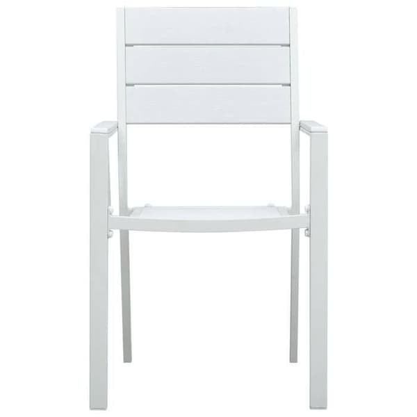 Maison Exclusive - Trädgårdsstolar set om 4 Vit PEHD Trälook