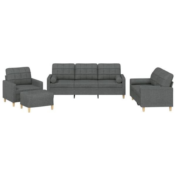 Maison Exclusive - Sæt af 4 sofaer med mørkegrå puder i stof