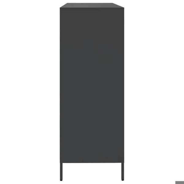 Maison Exclusive - Buffet sort 135x39x103,5 cm koldvalset stål