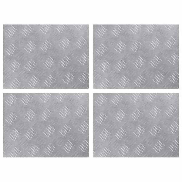 Maison Exclusive - Nez de marche 4 stk 40 x 30 cm Sølv Aluminium Rektangulær