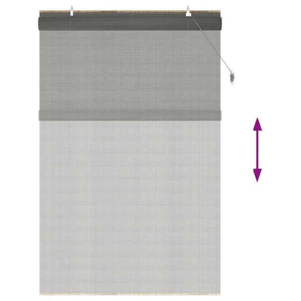 Rullaverho - EXKLUSIIVINEN KOTI - 160 x 220 cm - Luonnon bambu - Harmaa - Suodattava Grå