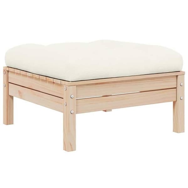 Maison Exclusive - 2-sits trädgårdssoffa med krämfärgade kuddar i solid furu Kräm (kuddar)