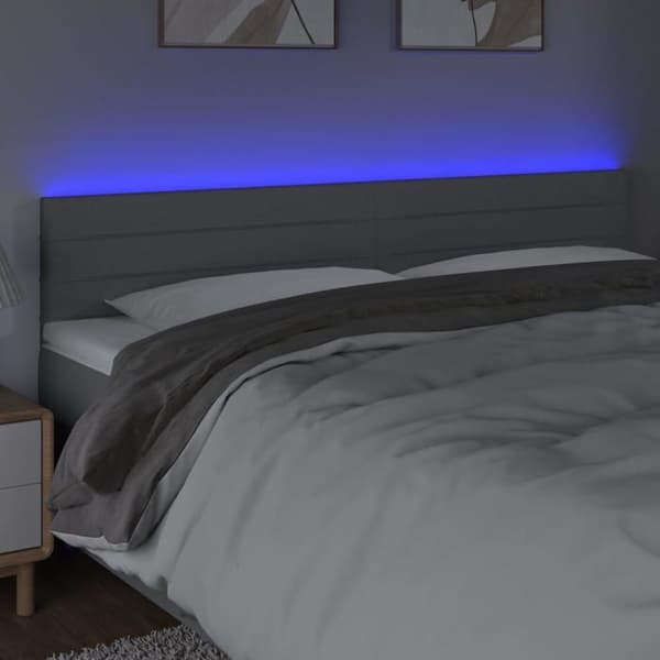 Maison Exclusive - LED Hovedgærde Lys Grå 160x5x78/88 cm Stof ljusgrått