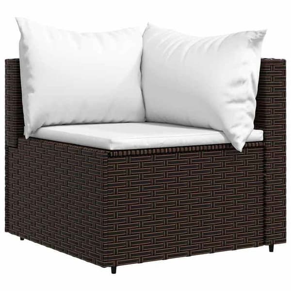 Maison Exclusive - Trädgårdsmöbler 4 delar med kuddar Brun Flätad resin