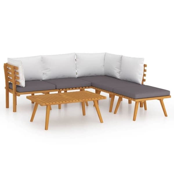 Maison Exclusive - Havegruppe 6 stk med puder i solid akacietræ