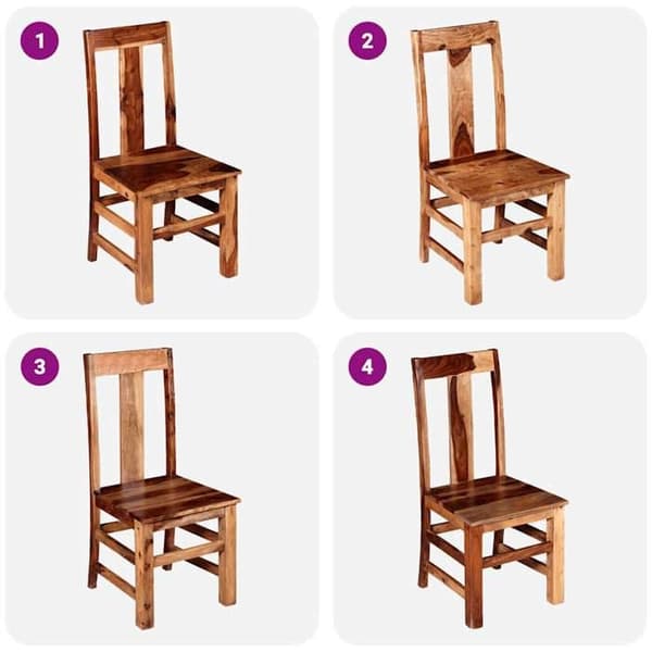 Maison Exclusive - Matstolar set om 4 i massivt trä