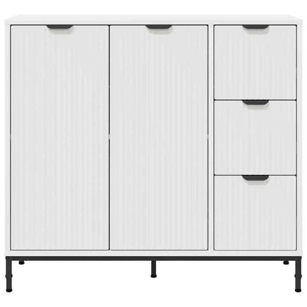 Buffet - EKSKLUSIVT HUS - 89,5 x 33 x 82 cm - Hvid - Ingeniørtræ - Vægmontering mod væltning Vit