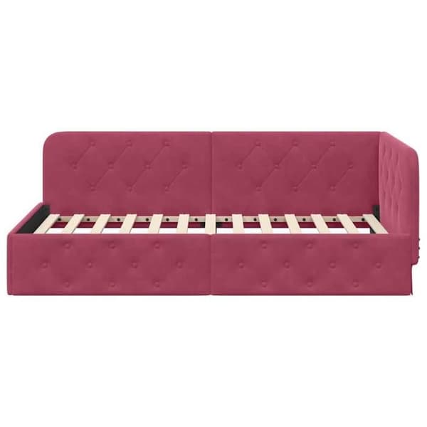 Maison Exclusive - Hörnsängram Bordeaux 100 x 200 cm Sammet