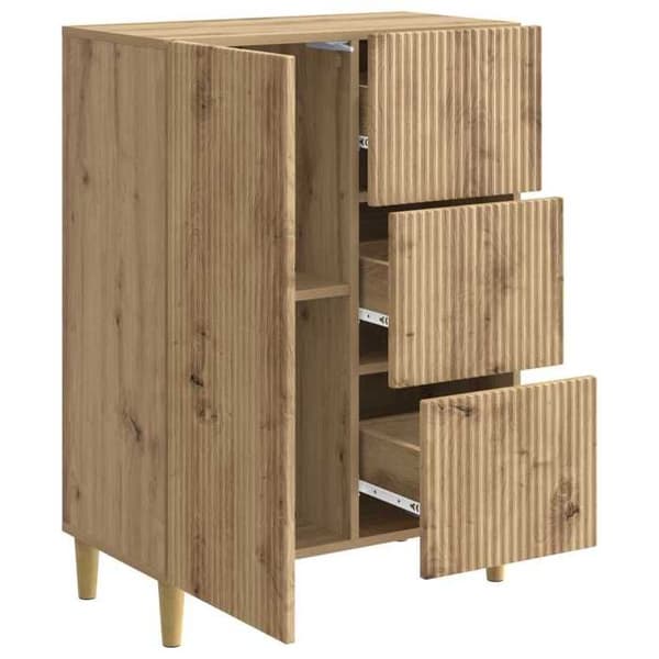 Maison Exclusive - Buffet i håndlavet egetræ 66 x 34,5 x 90 cm Ingeniørtræ