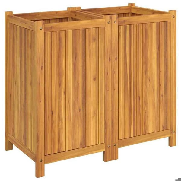 Maison Exclusive - Blomlåda med foder 84x42x75 cm massiv akaciaträ