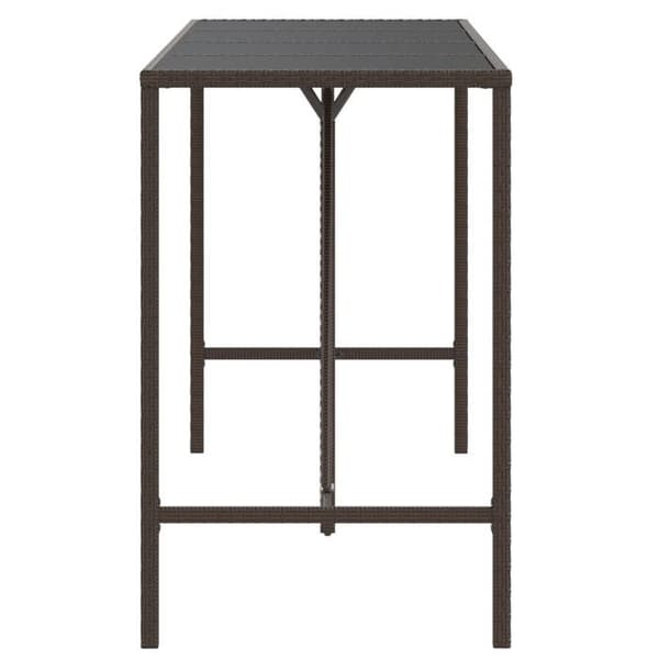 Maison Exclusive - Barbord med brunt glas 180x70x110 cm polyrotang