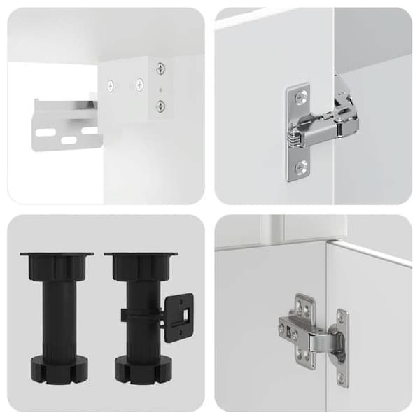 Maison Exclusive - Set med 4 köksmöbler "Lucca" i vit ingenjörsträ.